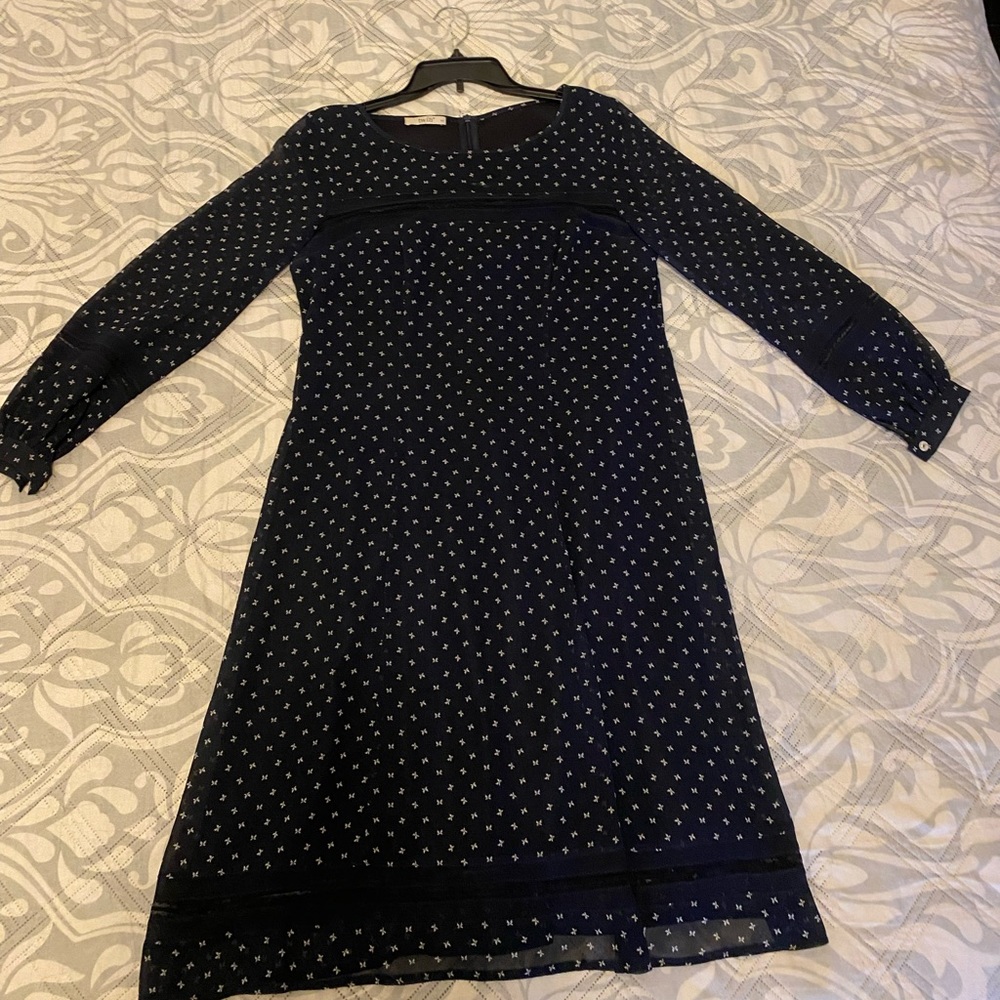 Dark blue polka dot dress